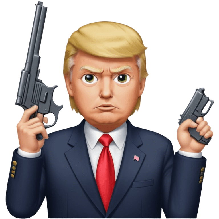 Trump poin pistol at his head emoji