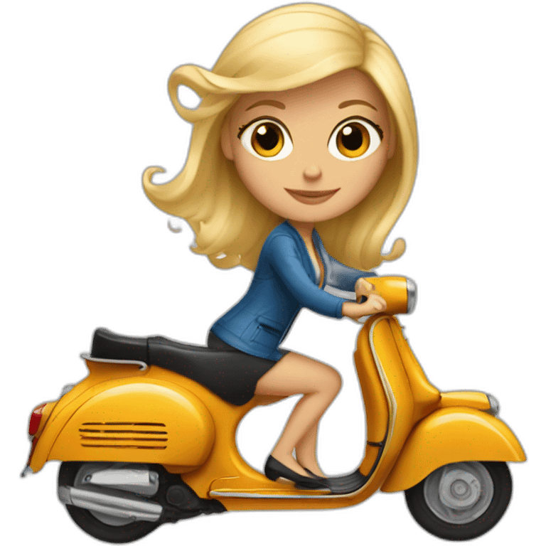 blonde in vespa emoji