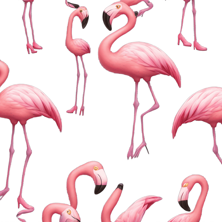 Pink flamingo wearing pink heels emoji