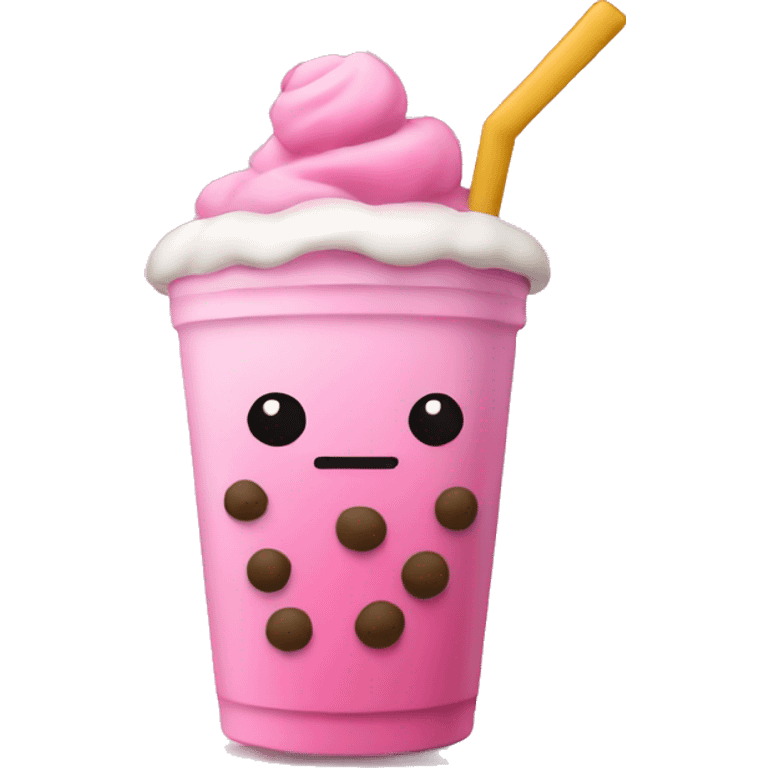 Pink boba emoji