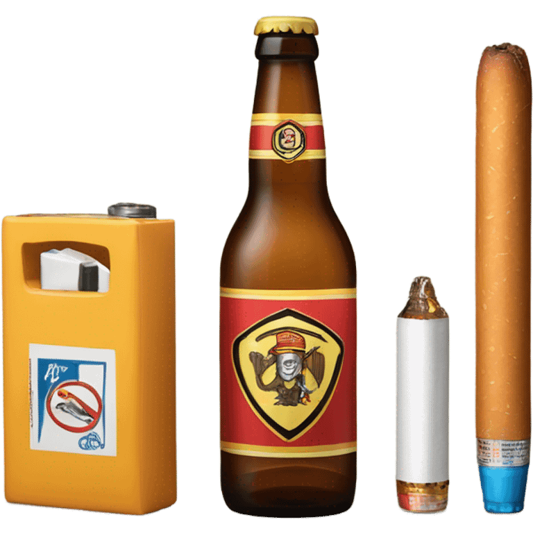 beer cigs and guns emoji