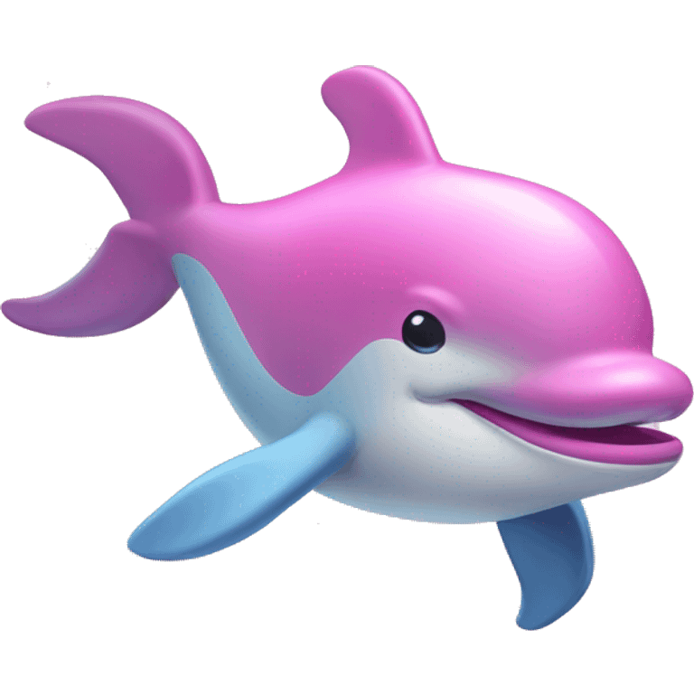 Pink dolphin with a bow emoji