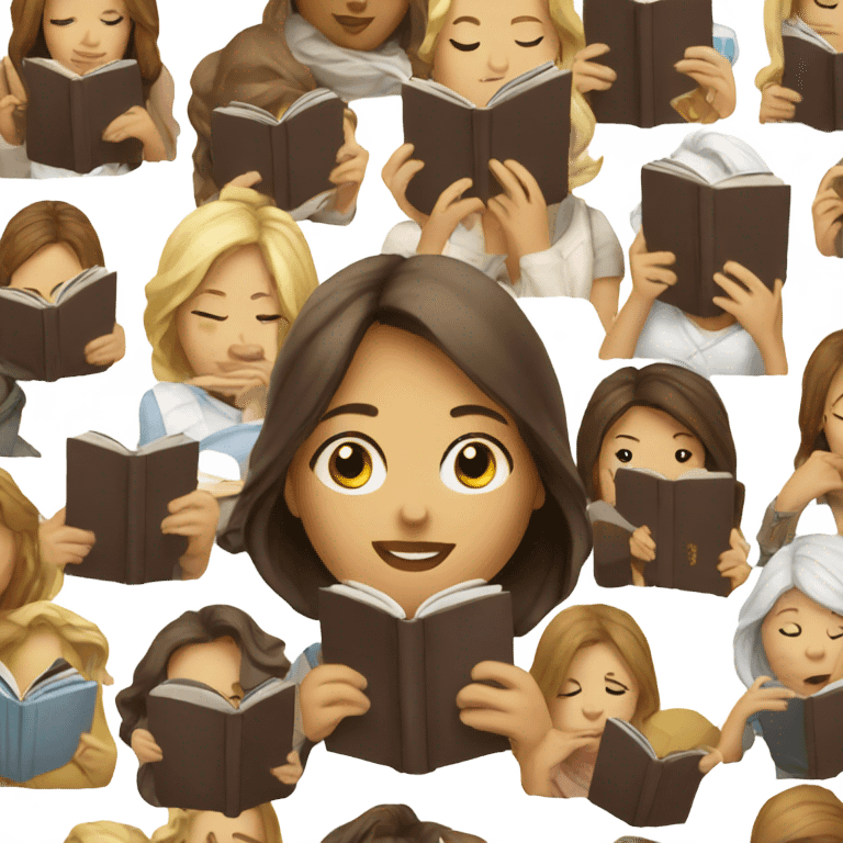 Women reading a book emoji