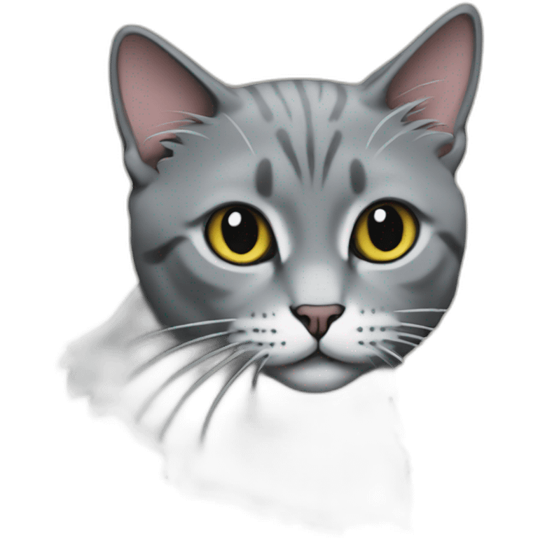 Gray cat by Banksy emoji