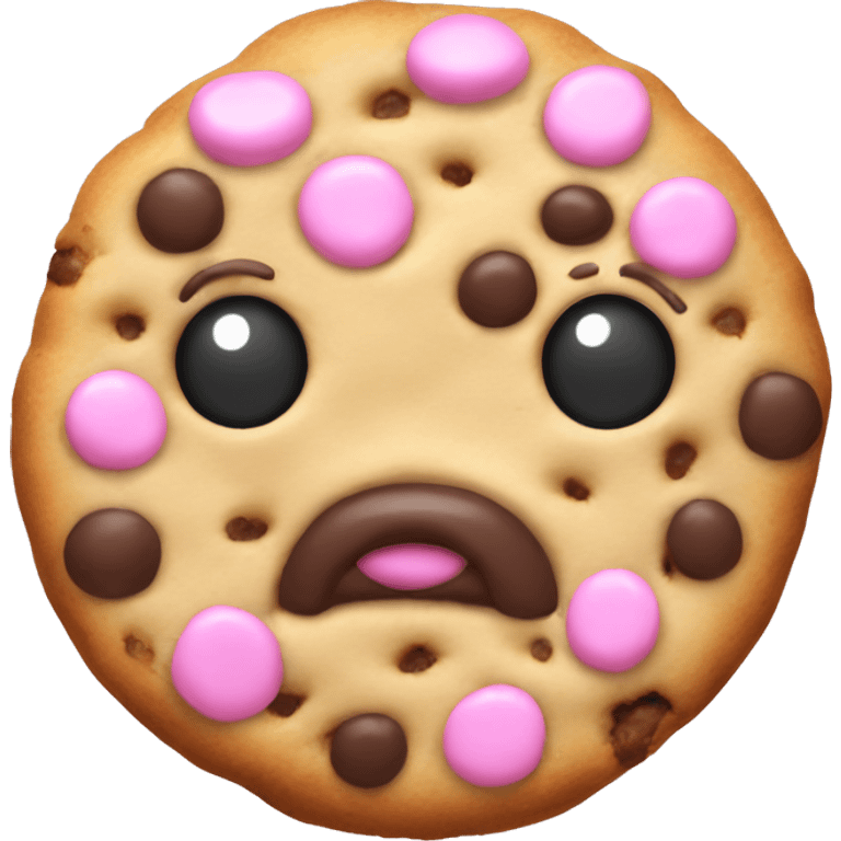 pastel pink choco chip cookie emoji