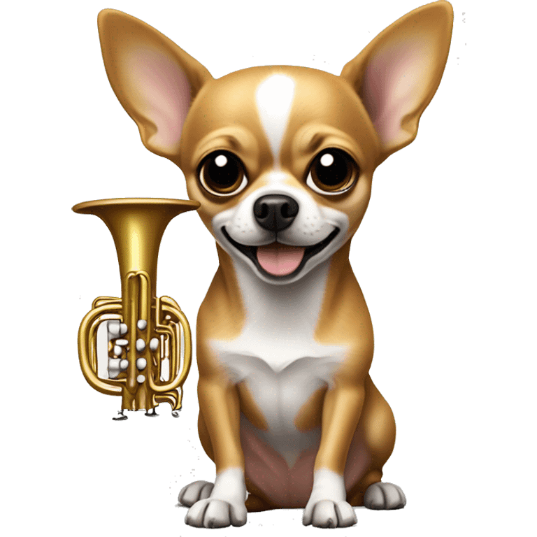 chihuahua qui joue de la trompette emoji