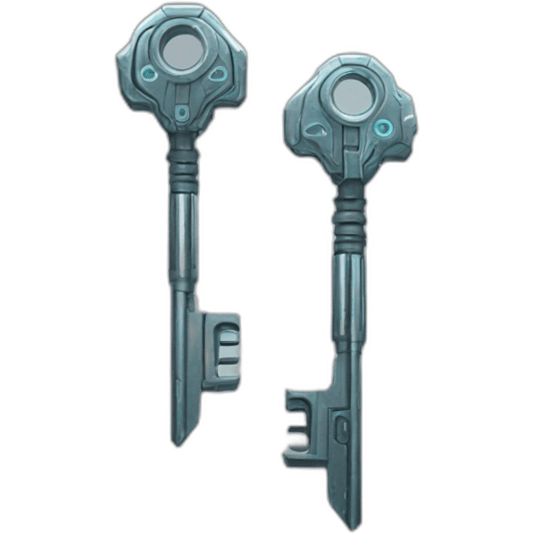 Scifi metallic keys emoji