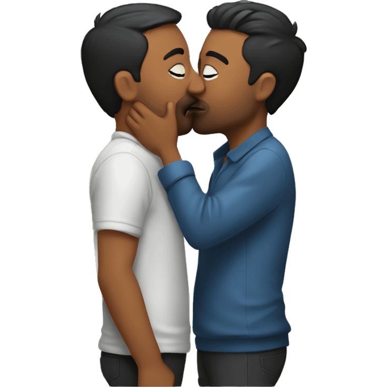 Men kissing emoji