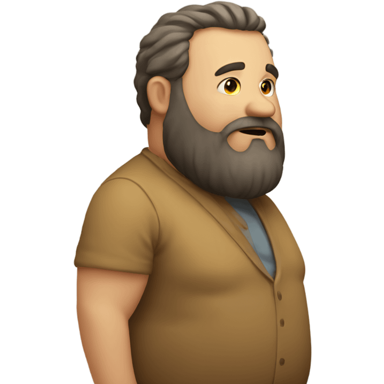 Fat bearded man emoji