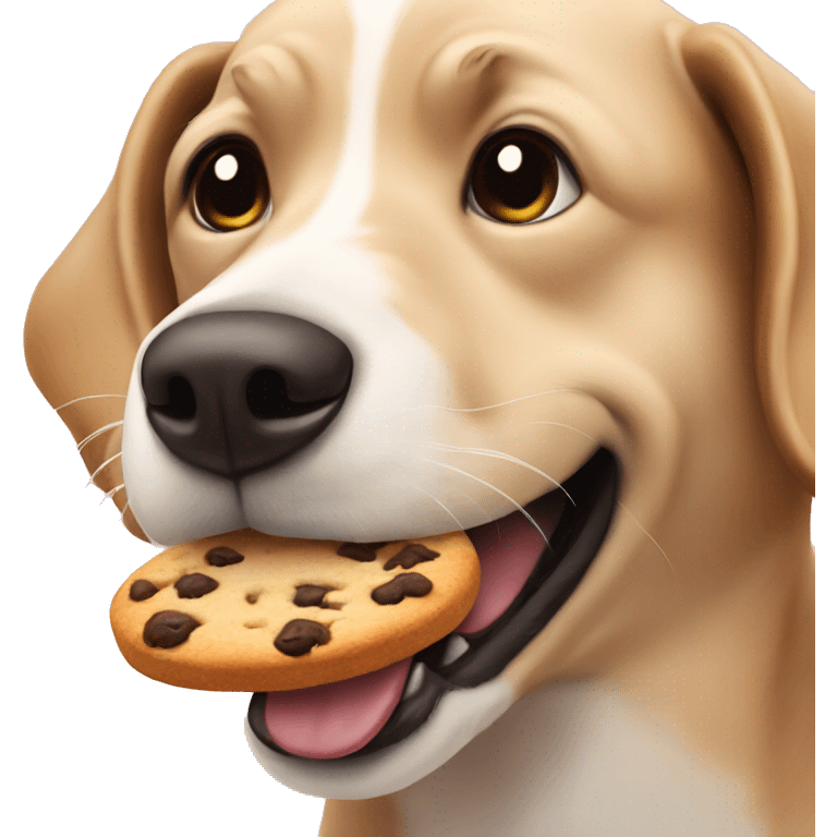 dog eating a cookie emoji