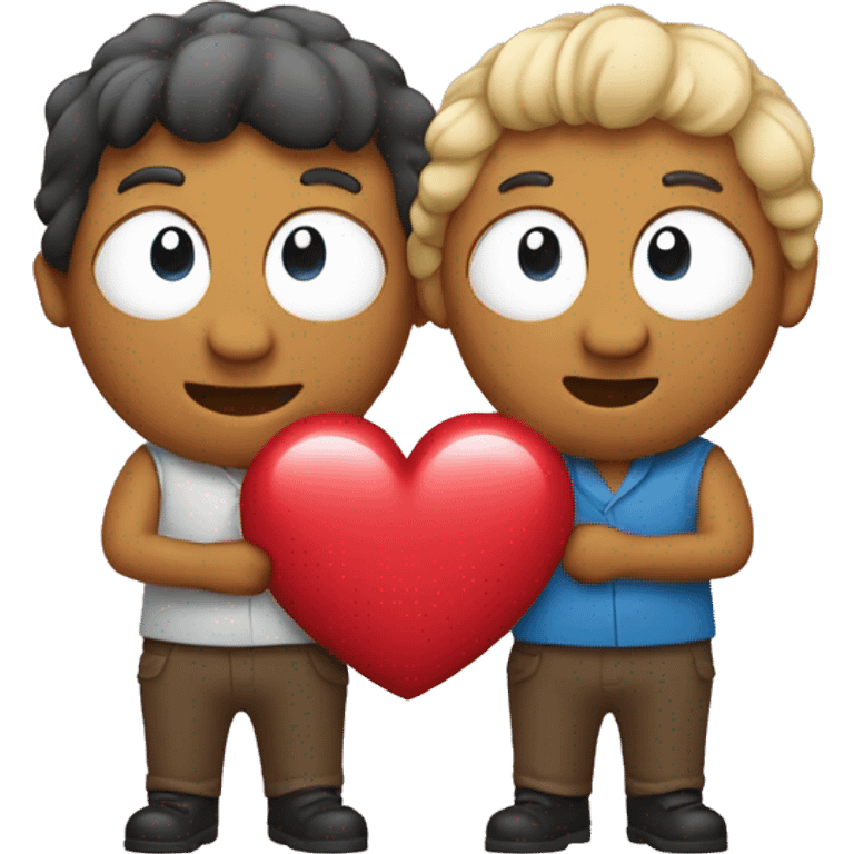 2 yorkshires holding a heart emoji