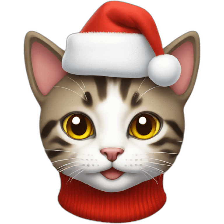 cat with christmas hat emoji