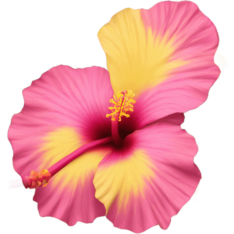 yellow and pink hibiscus flower emoji