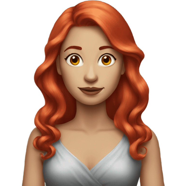 Lady red hair elegant emoji