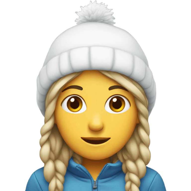 Girl with snow hať  emoji