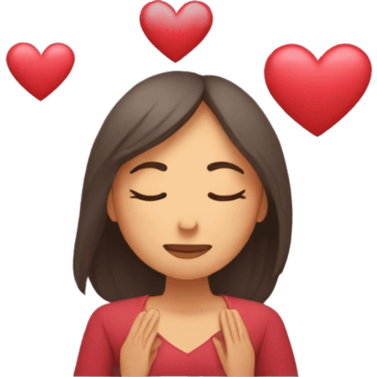 Meditación mujer sosteniendo un corazón   emoji