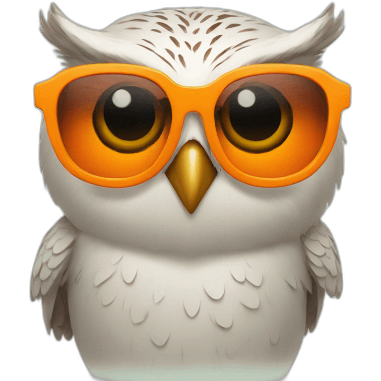 Owl in cool orange sunglasses emoji