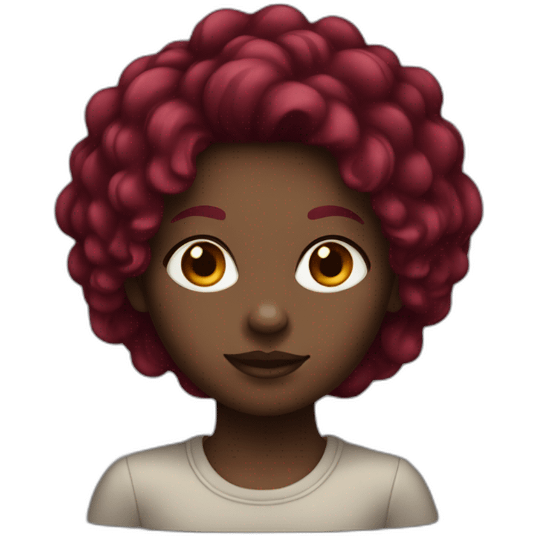 dark girl with burgundy hair emoji