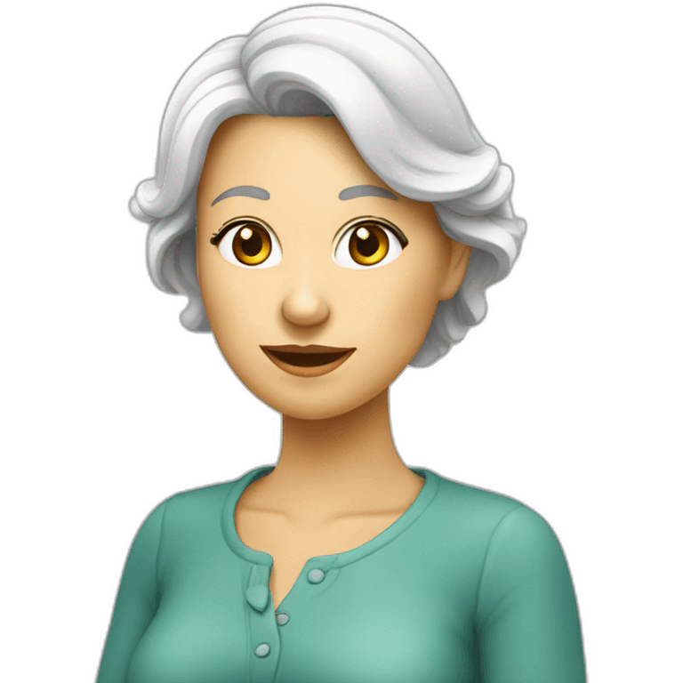 Femme agee coupe au bol bicolor bordeau blanc emoji