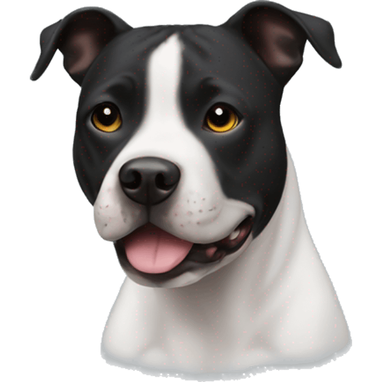 Black staffy white stripe emoji