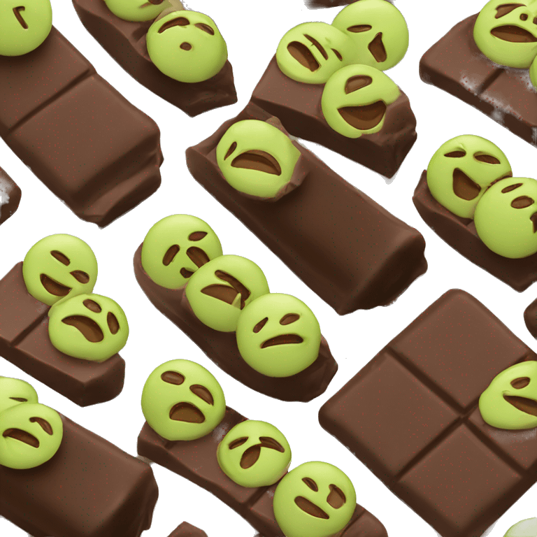 Half of chocolate with pistachio and kataif  emoji