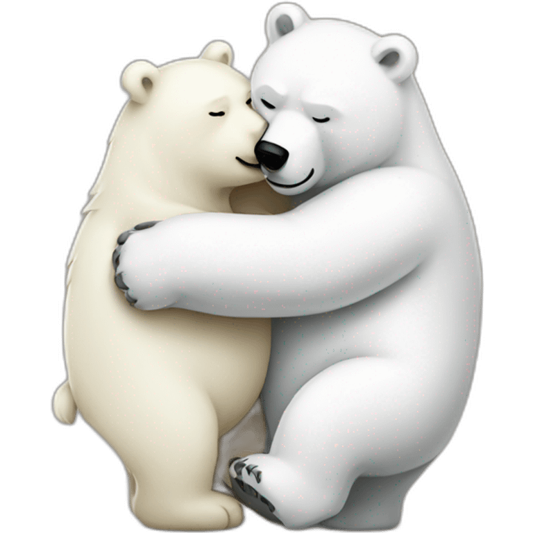 bear hugging polar bear emoji