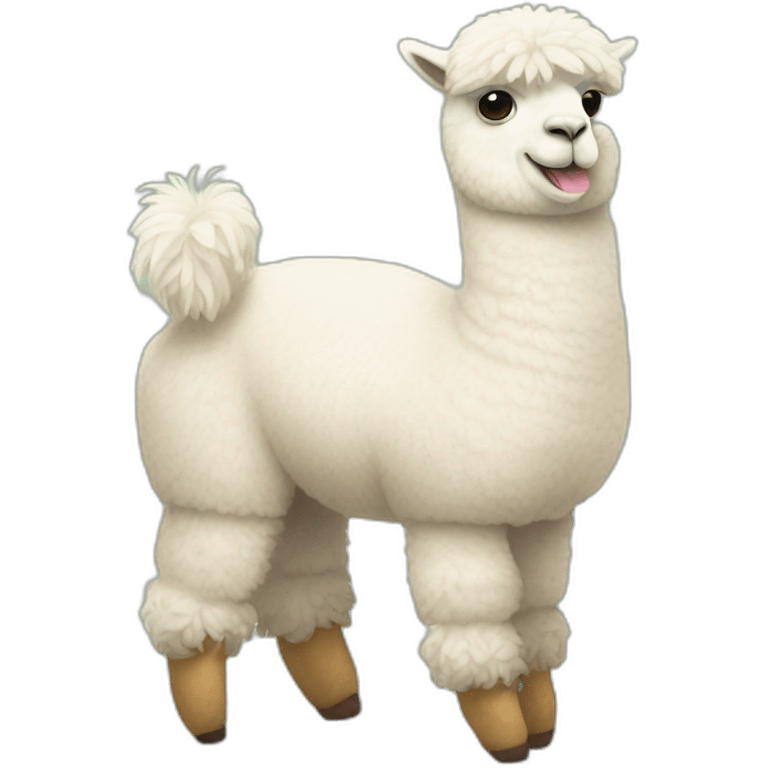 alpaca with flip flops and a zylinder emoji