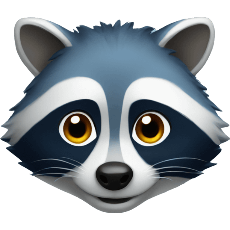 Blue raccoon emoji