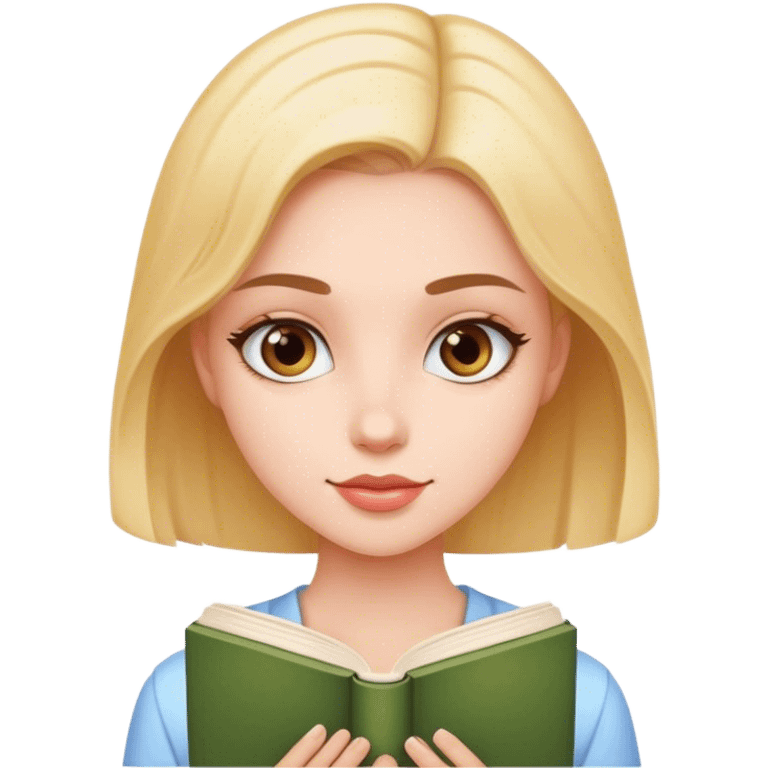 beautiful girl with book emoji