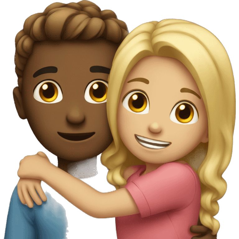 a boy with a girl hugging emoji