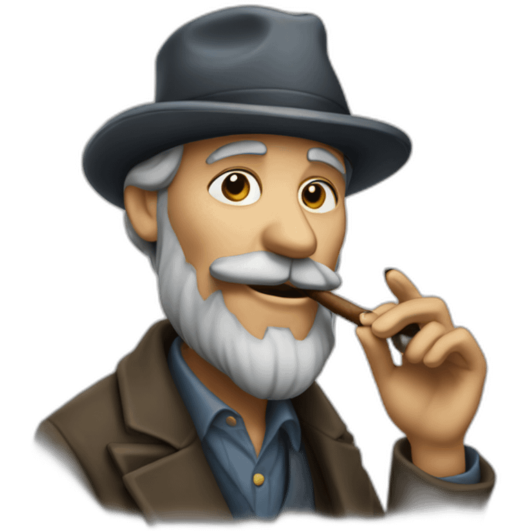 A tramp who smokes a pipe emoji