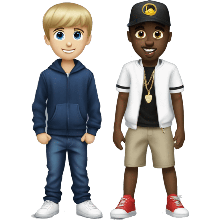 P diddy with Young Justin bieber  emoji