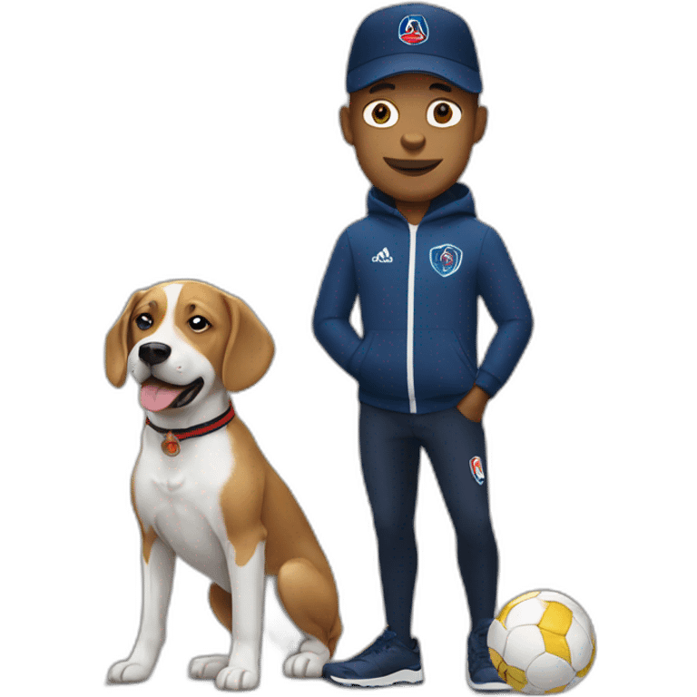 Mbappé on a dog emoji