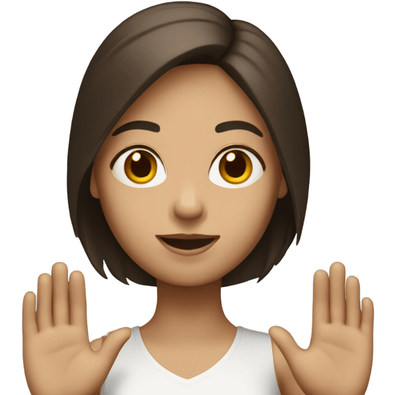 Brunette white skin raising her hand ￼ emoji