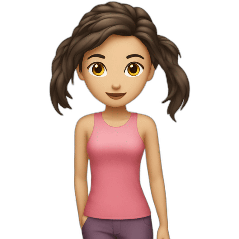 fille brune cheveux court emoji