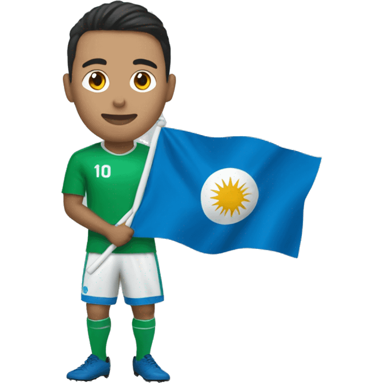 footballer holds an uzbek flag  emoji