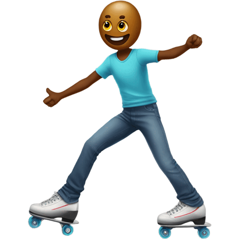 Poop rollerskating emoji