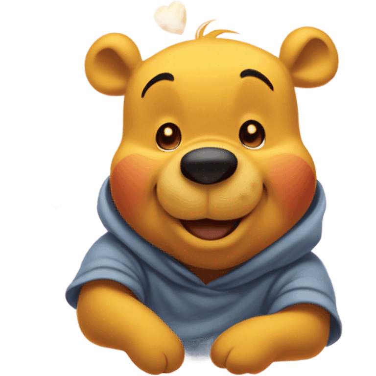 winnie the pooh with hearts emoji