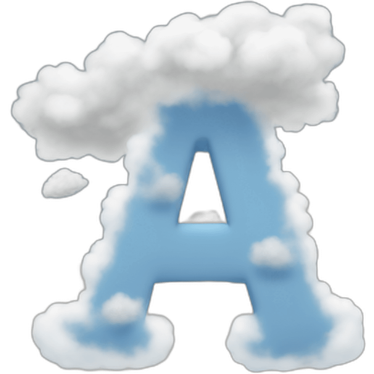 the letter A made from clouds emoji