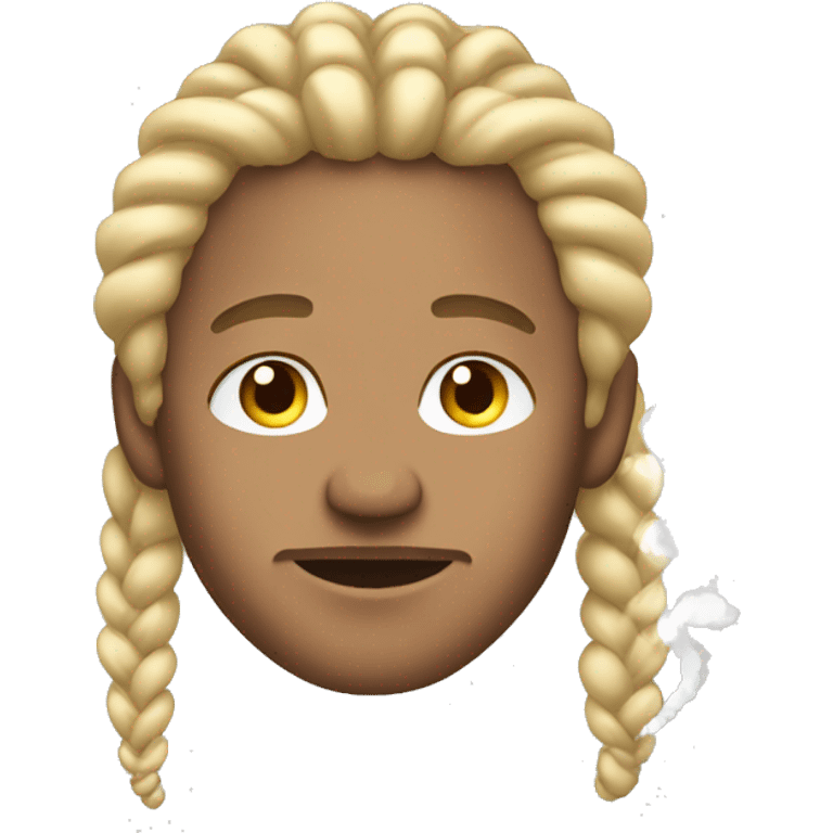 lightskin guy with blonde braids blowing smoke  emoji