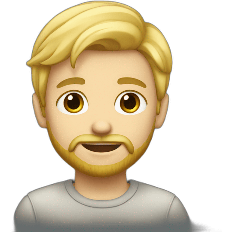 Blond boy with beard emoji