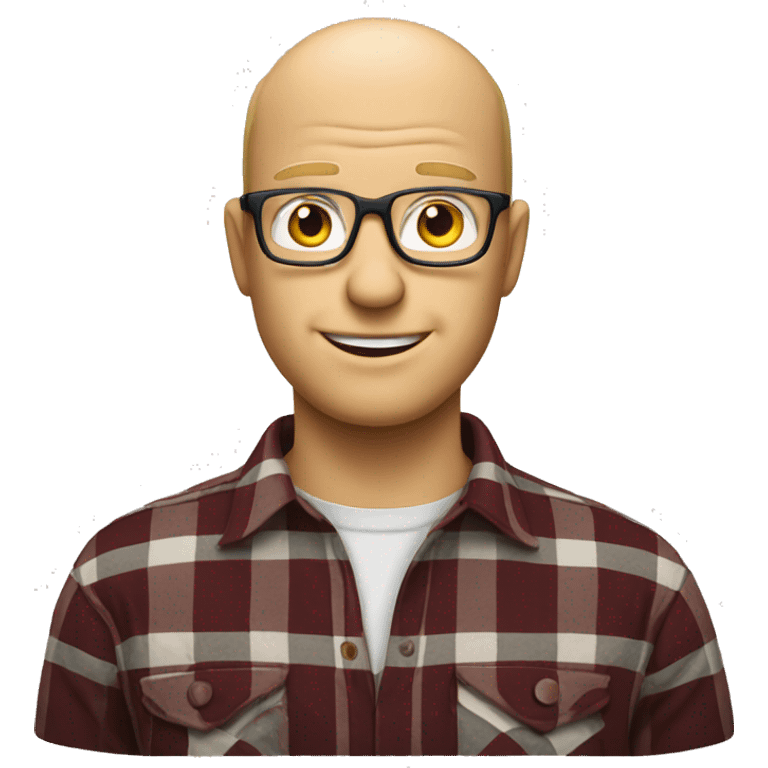 blond balding man with glasses, wearing a flannel shirt emoji