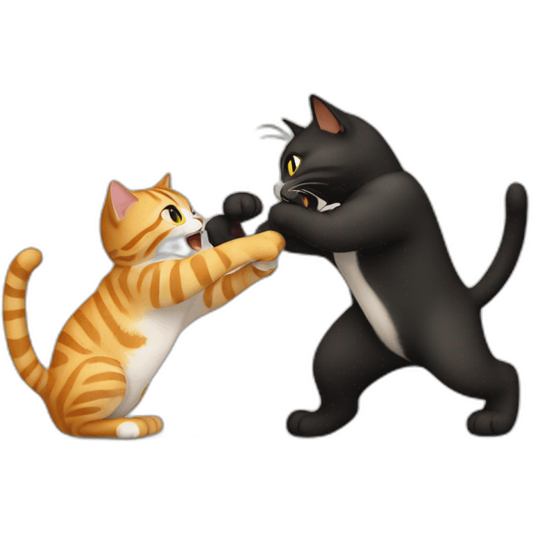 Cat fighting other cat emoji