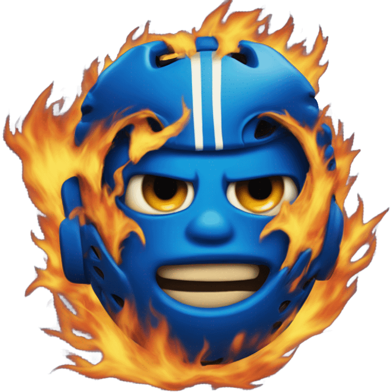 Softball with blue fire emoji