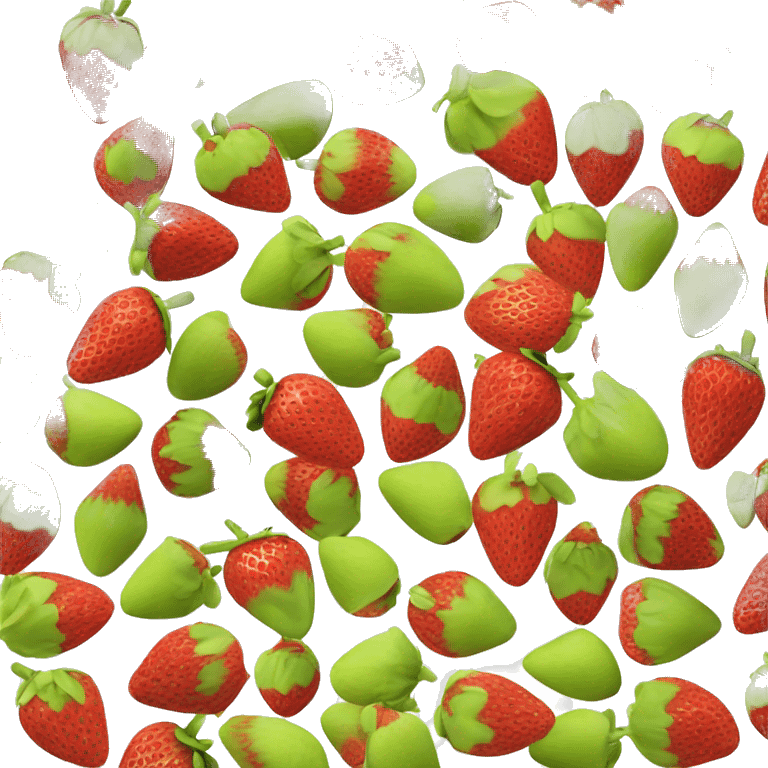 Pistachio covered strawberry  emoji