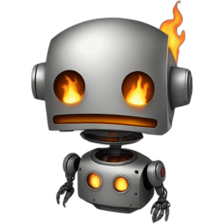 burning sad robot emoji