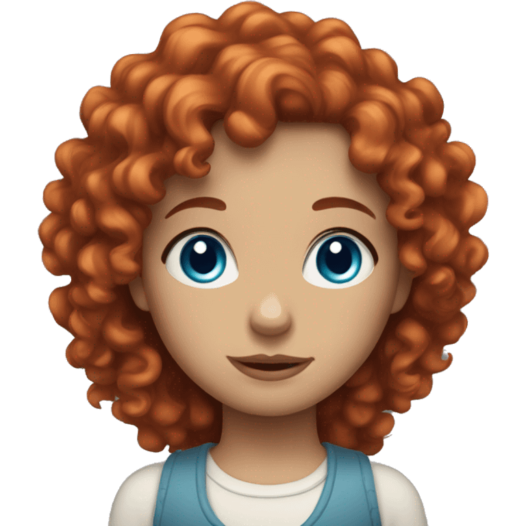 Girl with red curly hair and blue eyes  emoji