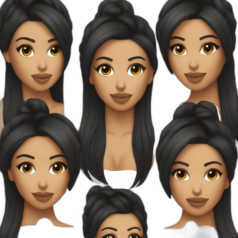 Kim kardashian with hair black emoji