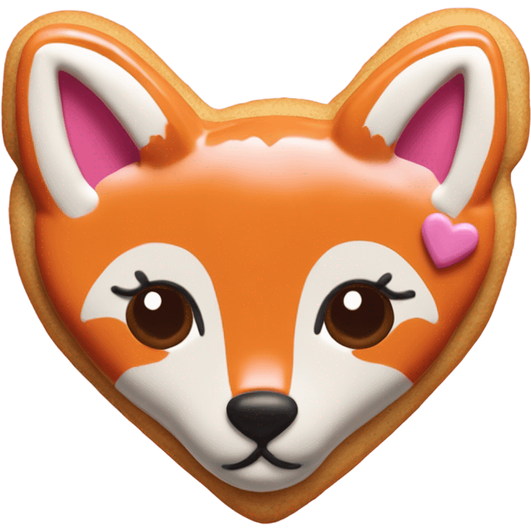 cookie heart with fox emoji