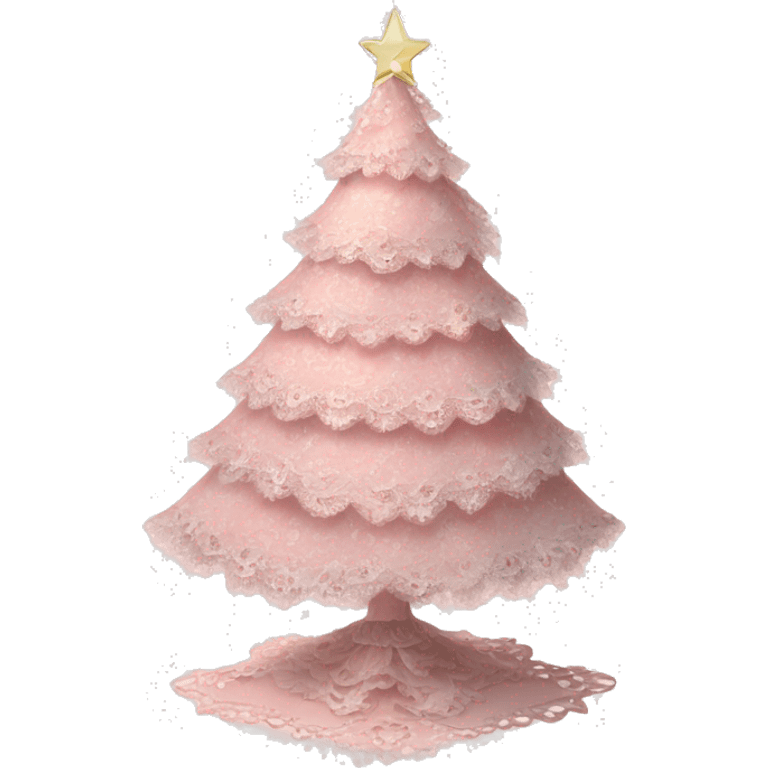 vintage rococo light pink christmas tree with lace and frills emoji